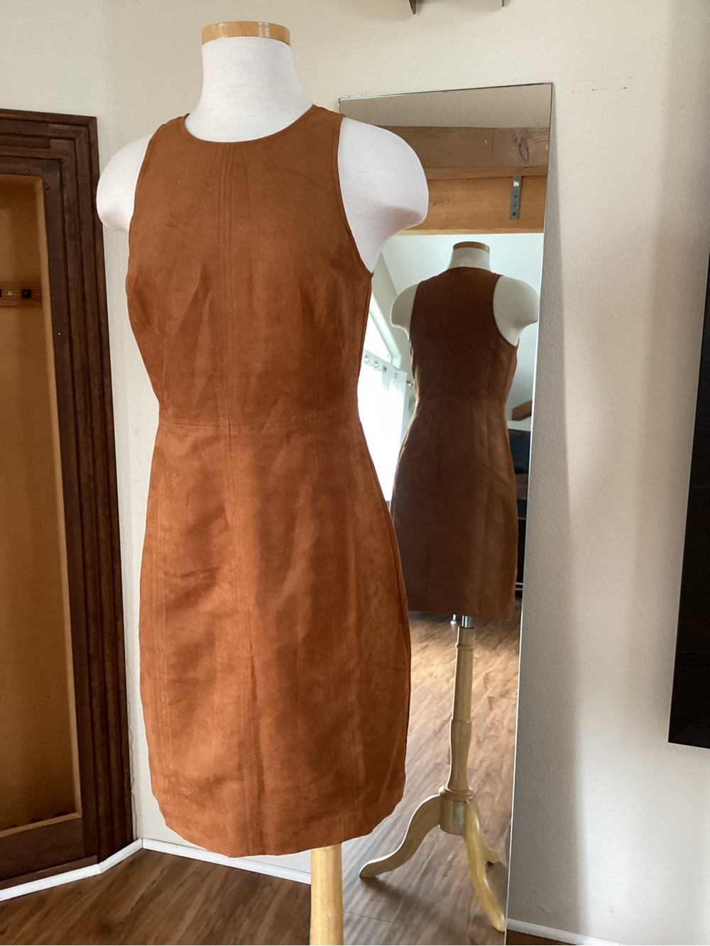 Banana Republic Sleeveless Faux Suede Rust Mini Dress